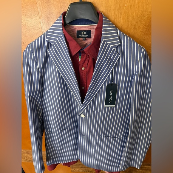 Nautica Navy and White Striped Blazer - Picture 4 of 4